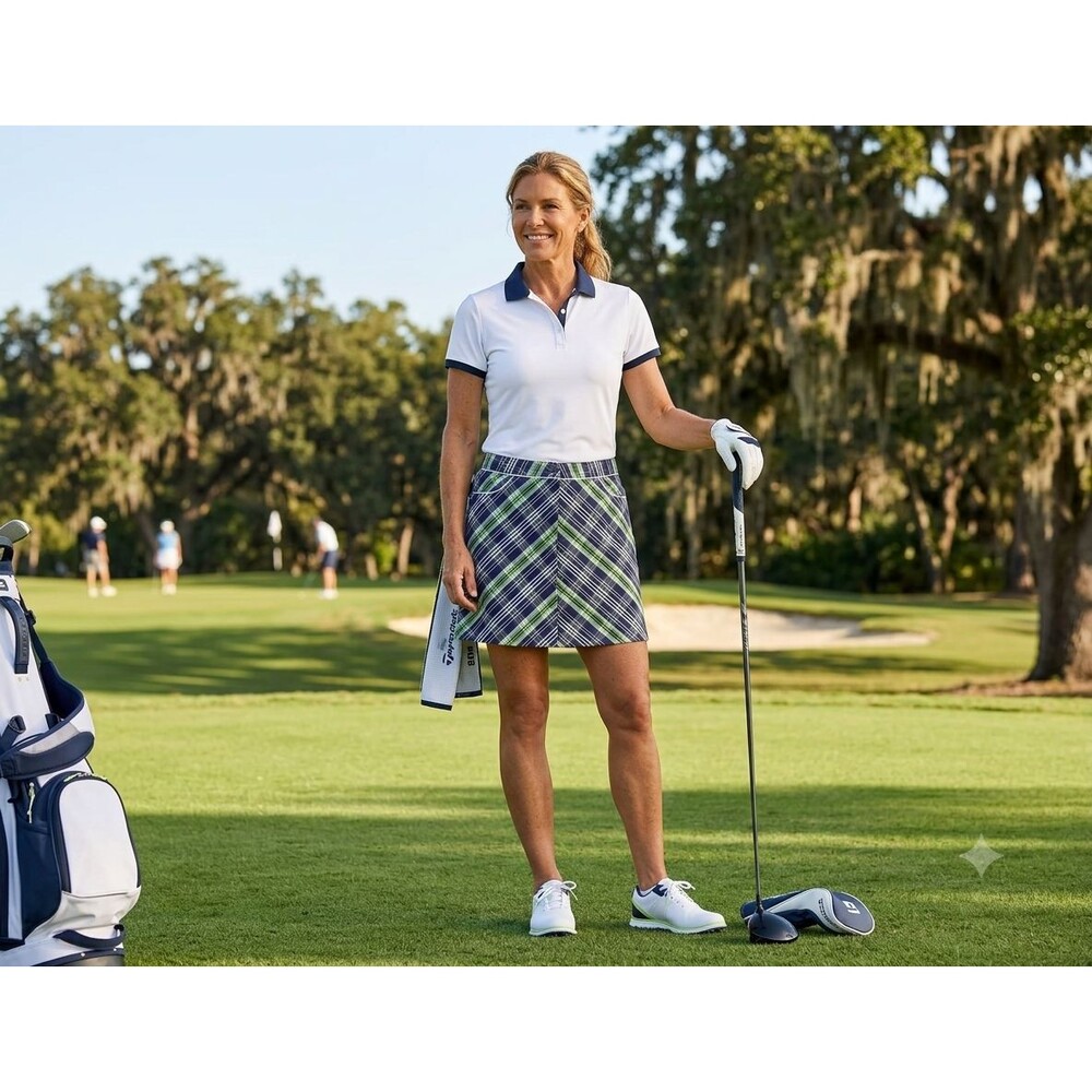 Emerald 18 Womens Golf Skirt Size 12 Plaid Skort Pockets Built‑In Shorts Comfort - Picture 2 of 10